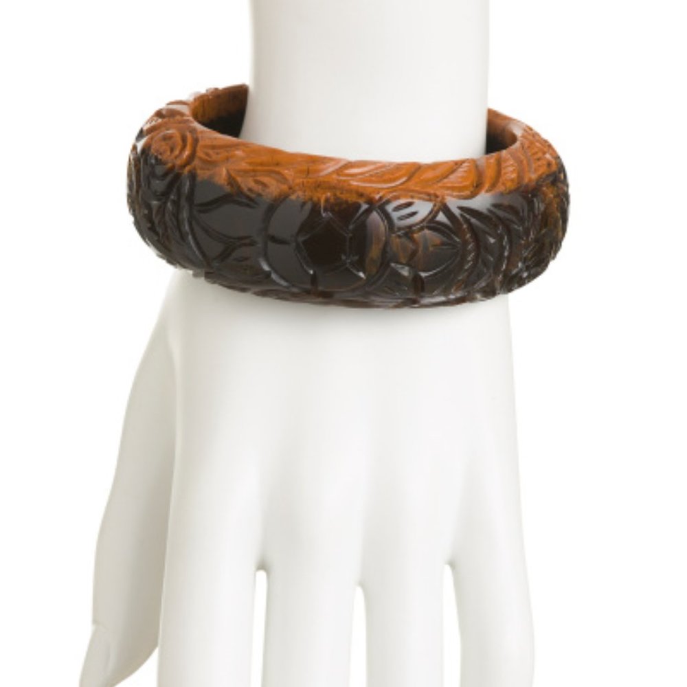 PATRICIA NASH Carved Resin Bangle Bracelet - Picture 4 of 4